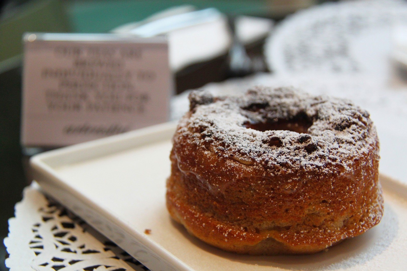 a doughnut on a plate